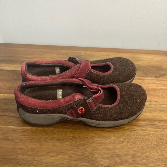 Merrell Women's Encore Wool Shoes women’s 6 Mary Jane burgundy  QForm Ortholite - Picture 2 of 10